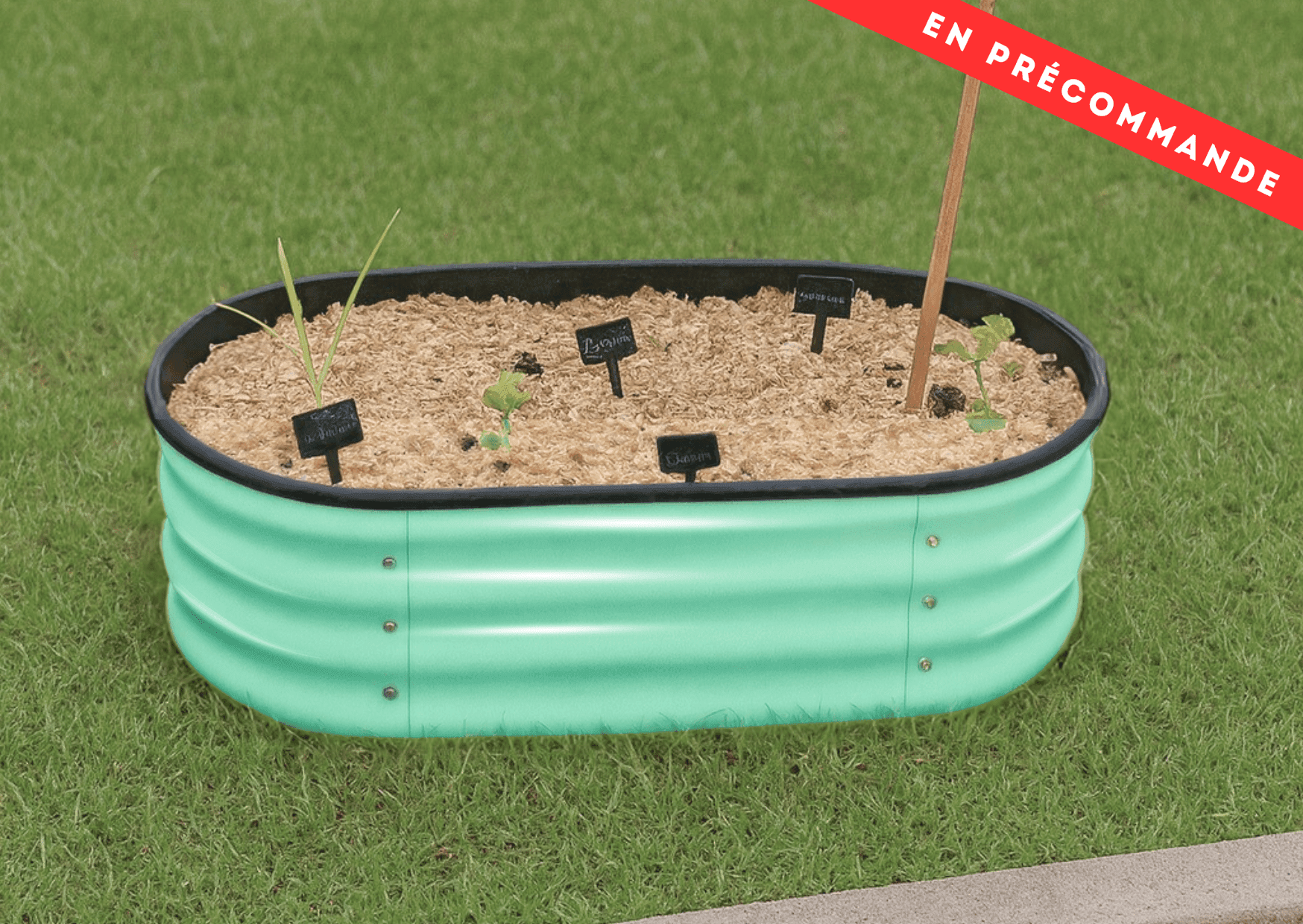 Bac acier galvanisé Jad'in - vert turquoise